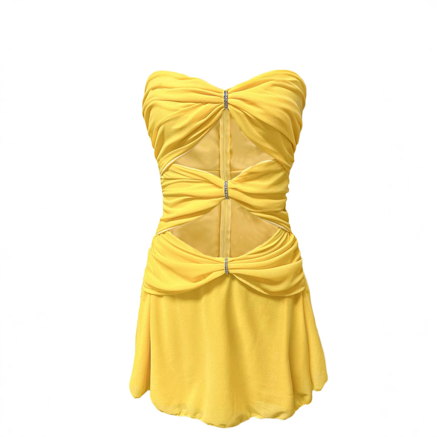 Women's SpringSummer Designer Hollow-Out Short Skirt Dress