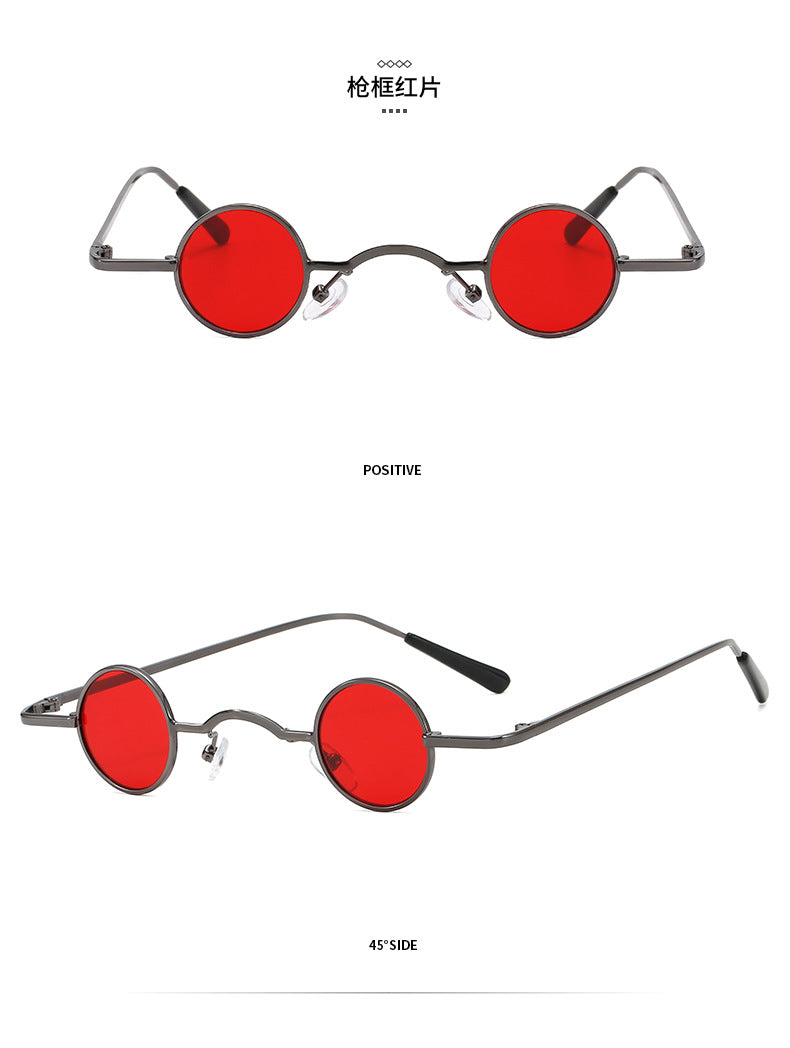 Super Small Round Frame Retro Sunglasses For Men Women Prince Glasses Hip Hop Sunglasses