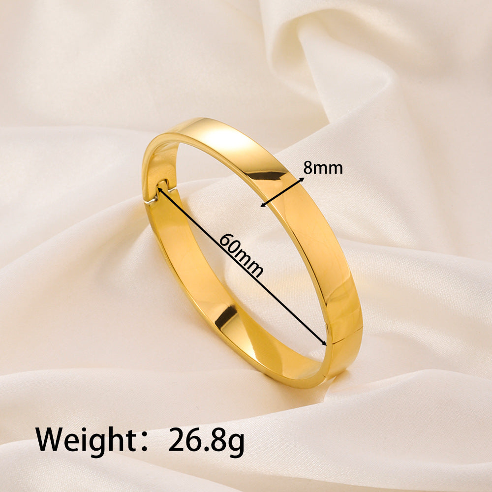Fashionable And Minimalist Titanium Steel Bracelet With A Personalized Curved Design