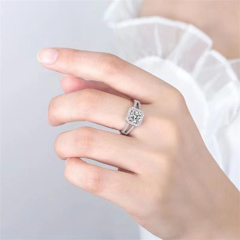 Ring With Topaz And Colorful Diamonds In A Pave Setting
