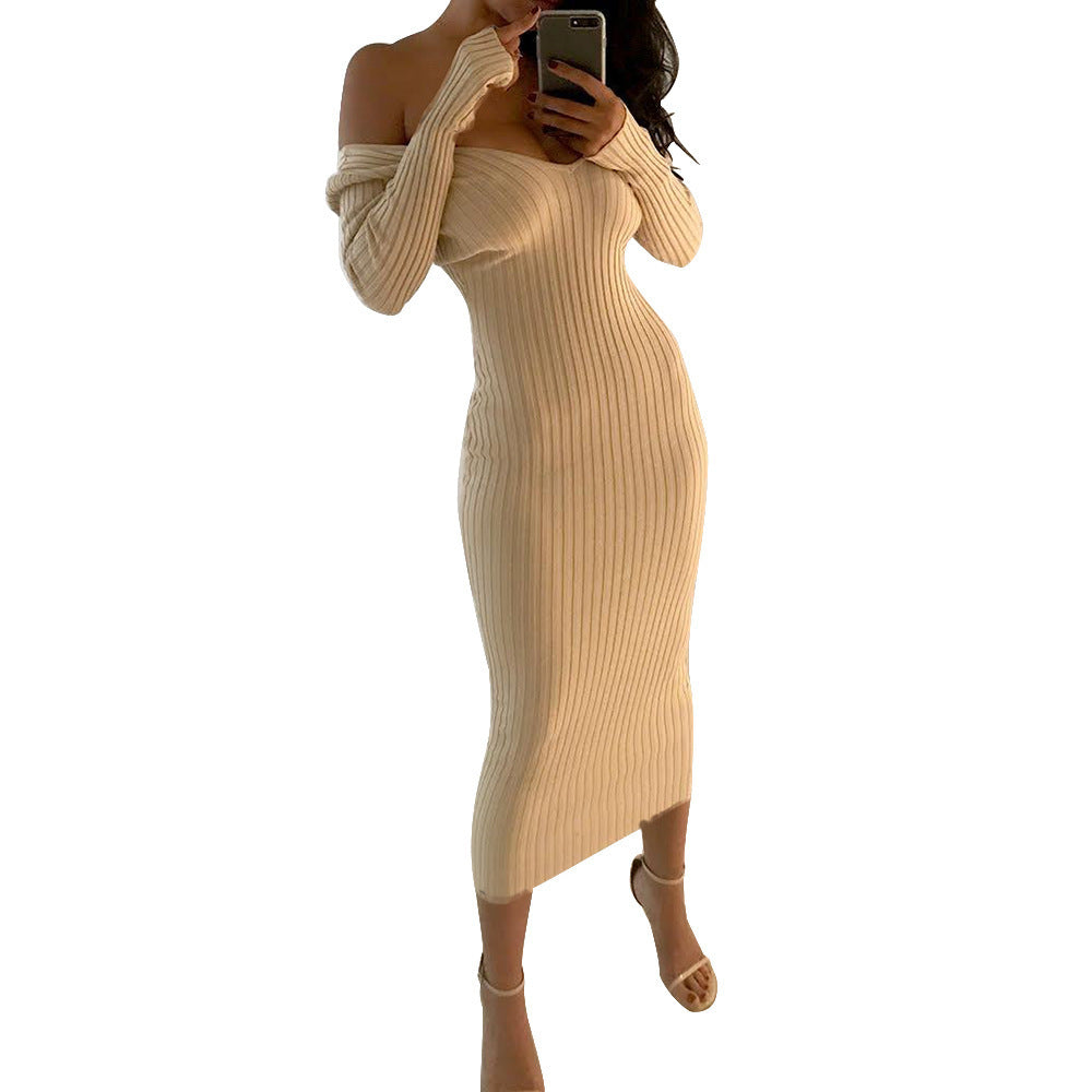 Sexy Off-shoulder Long Dress For European And American Nightclubs