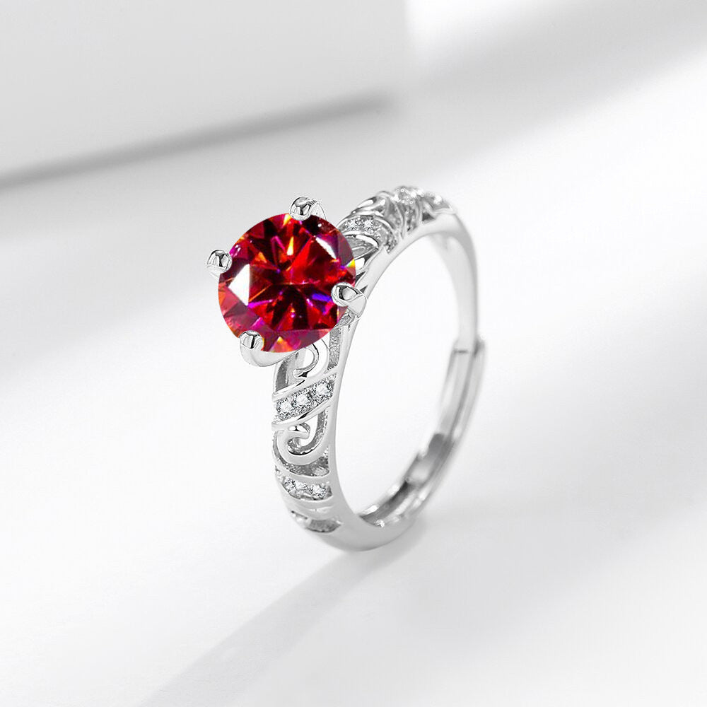 Open-ring Womens Ring With 2-carat Gemstone
