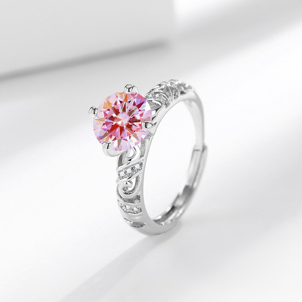 Open-ring Womens Ring With 2-carat Gemstone