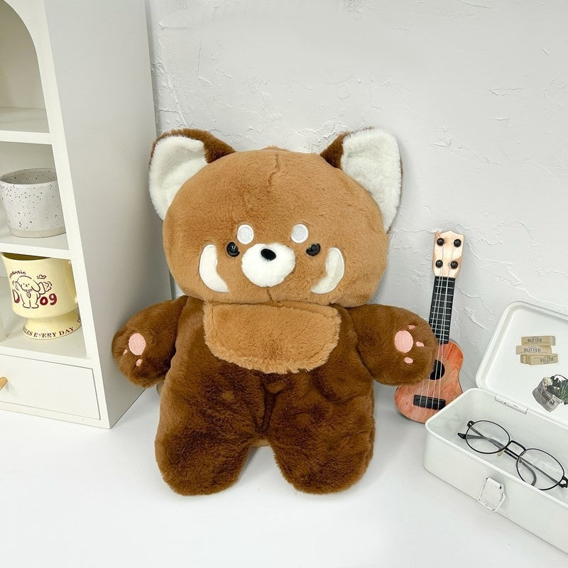 Good-looking Lesser Panda Figurine Doll Backpack Cute Plush Bag Backpack Doll Raccoon Doll Schoolbag