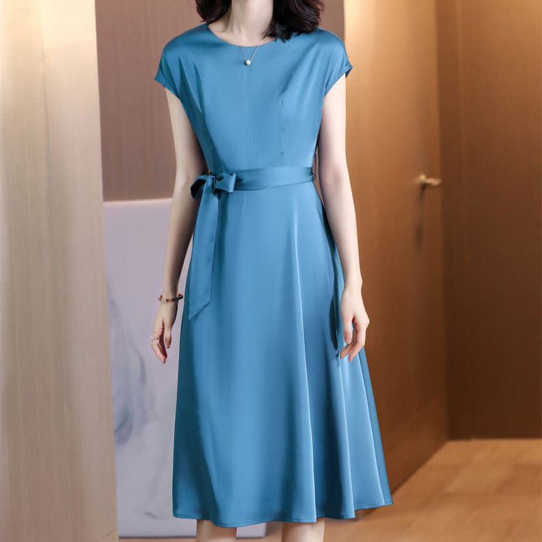 Womens Fashionable Loose-fitting Slimming Short-sleeve Dress