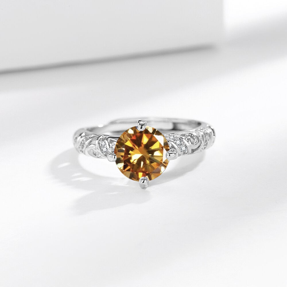 Open-ring Womens Ring With 2-carat Gemstone