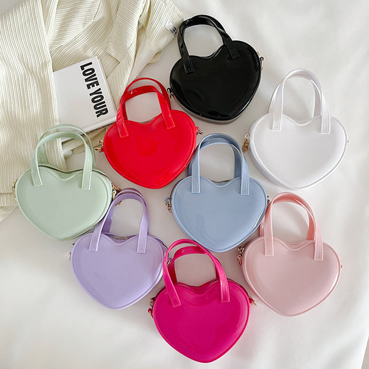 Fashionable Jelly Heart Mini Shoulder Crossbody Bag For Women