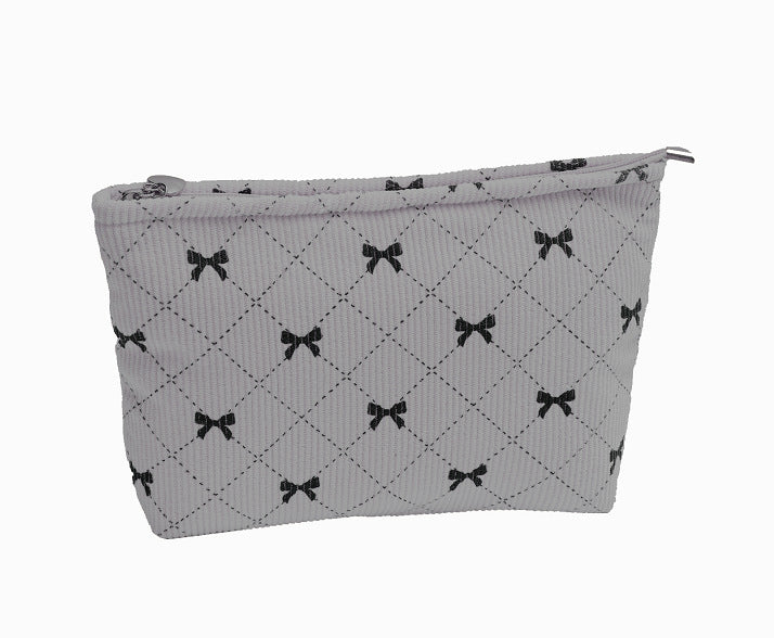 New Corduroy Bow-knot Home Fashion Large-capacity Makeup Bag