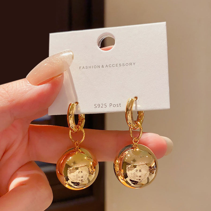 New Simple Round Ball Pendant Earrings For Women