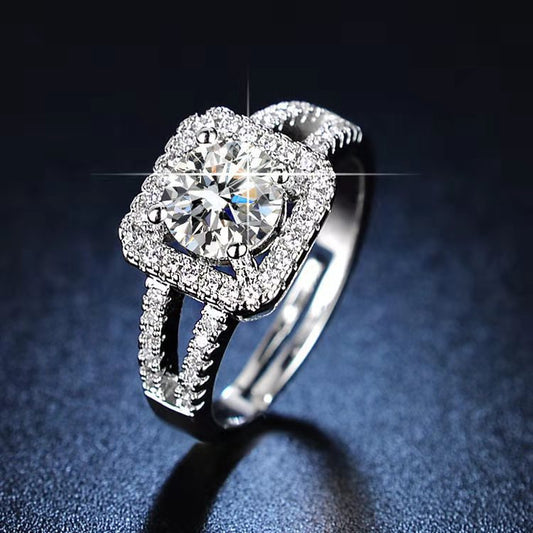 Ring With Topaz And Colorful Diamonds In A Pave Setting