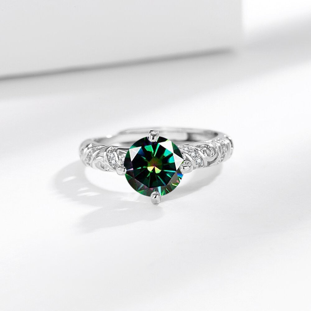 Open-ring Womens Ring With 2-carat Gemstone