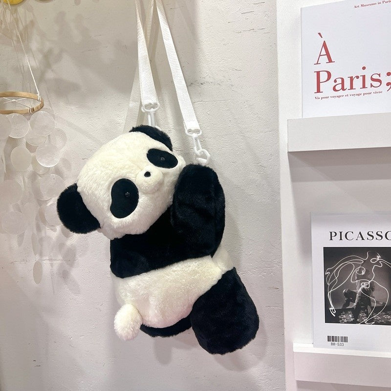Good-looking Lesser Panda Figurine Doll Backpack Cute Plush Bag Backpack Doll Raccoon Doll Schoolbag