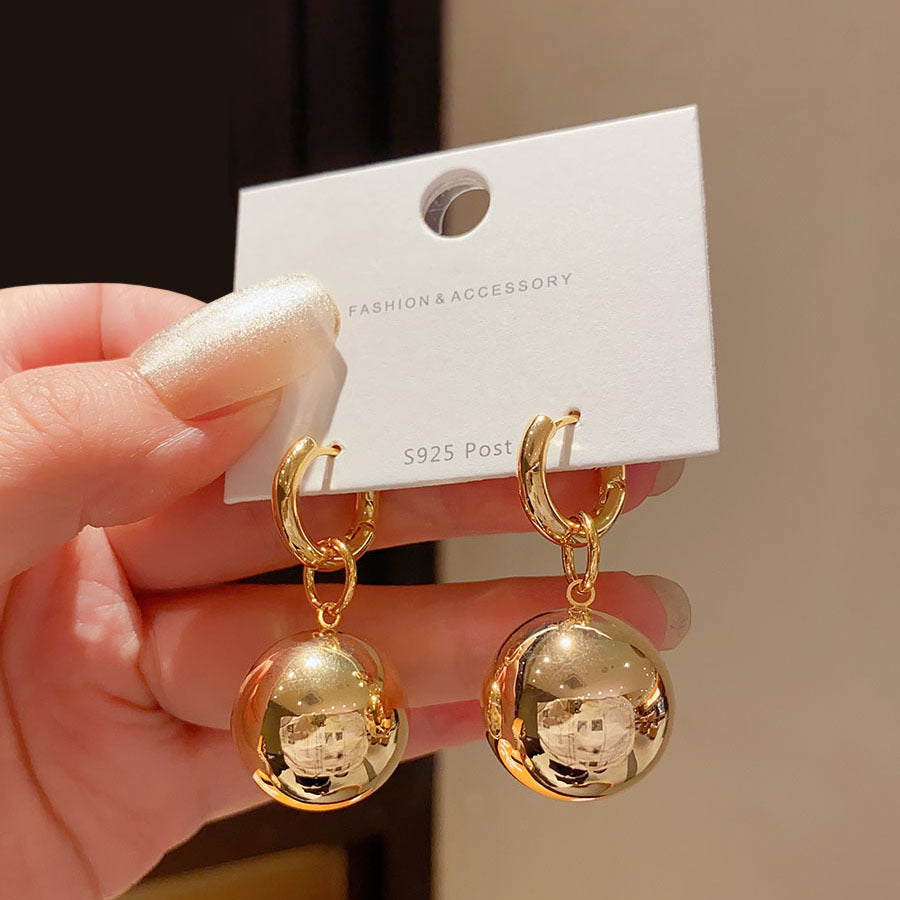 New Simple Round Ball Pendant Earrings For Women